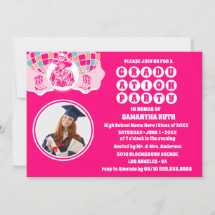 Space Cowgirl Photo Graduation Party Invitation