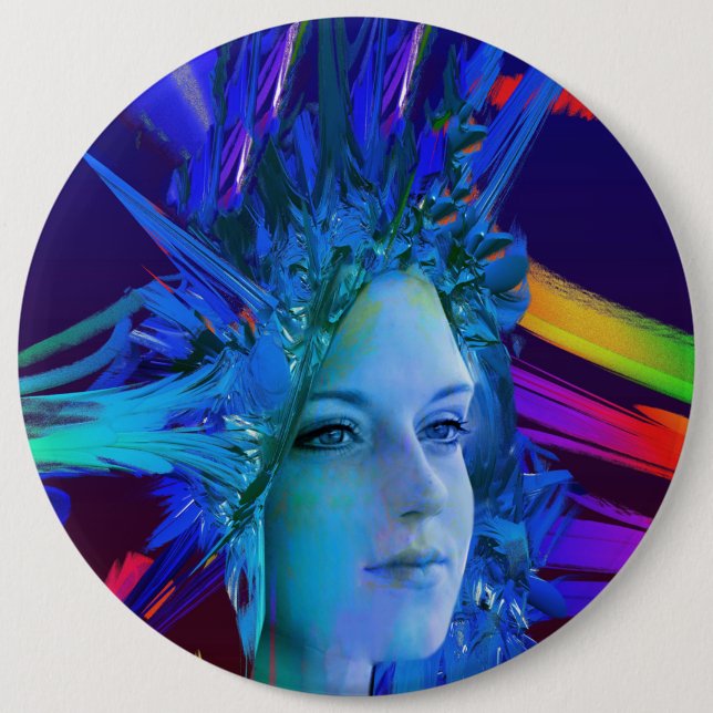 Space Crystal 6 Inch Round Button (Front)