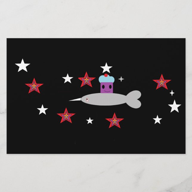Space Cupcake and Mr. Narwhal Stationery (Front)