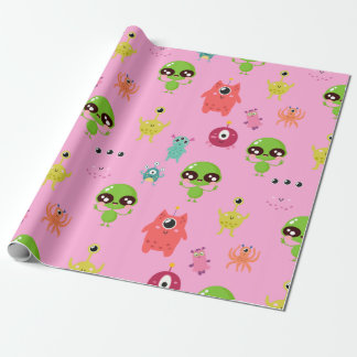 Space Cute Aliens Wrapping Paper