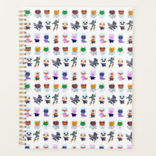 space cute animals planner