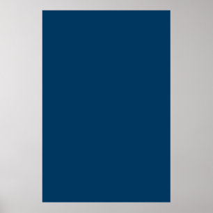 Space Dark Navy Blue Solid Trend Colour Background Poster