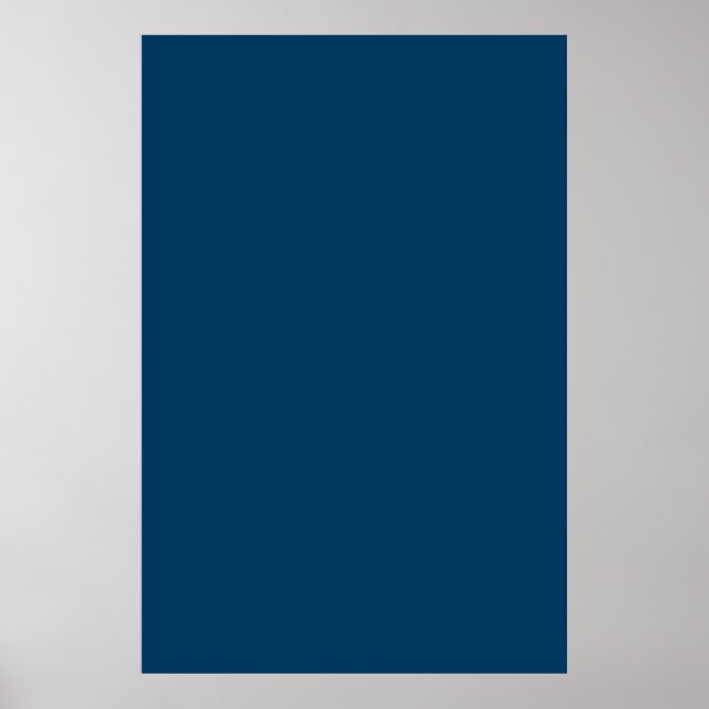 Space Dark Navy Blue Solid Trend Colour Background Poster (Front)