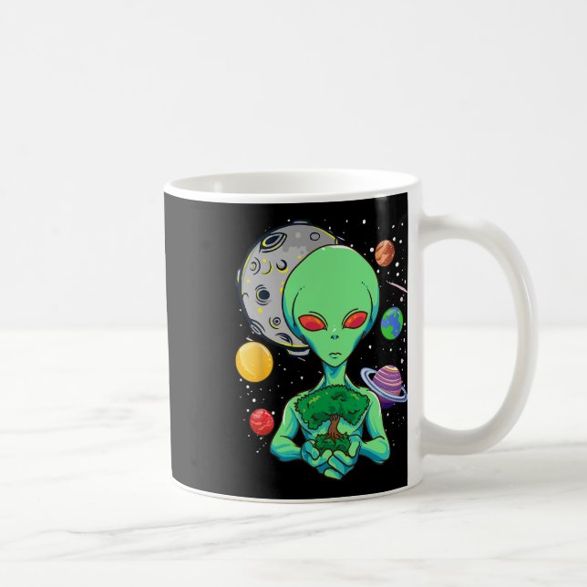 Space Day Celebration Cosmic Alien Tree Of Life Ea Coffee Mug (Right)