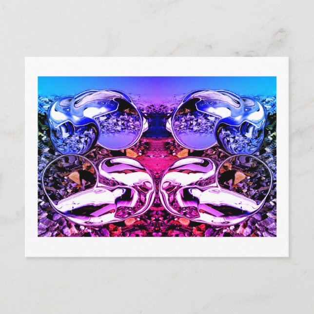 Space debris on a beach art postcard (Front)