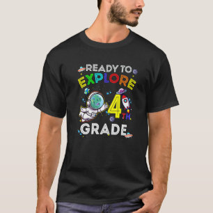 Space Dino Dinosaur Astronaut Ready To Explore 4th T-Shirt