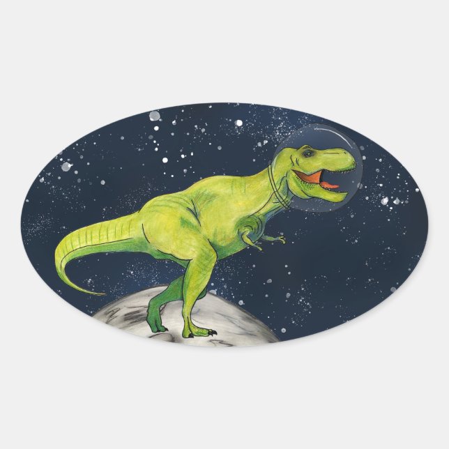 Space Dinosaur Captain T-rex Sticker (Front)