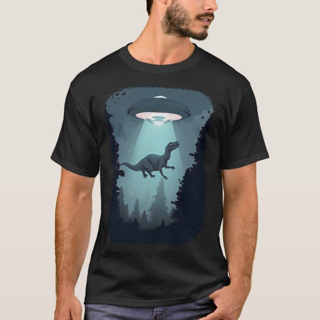 Space Dinosaur UFO  T-Shirt (Front)