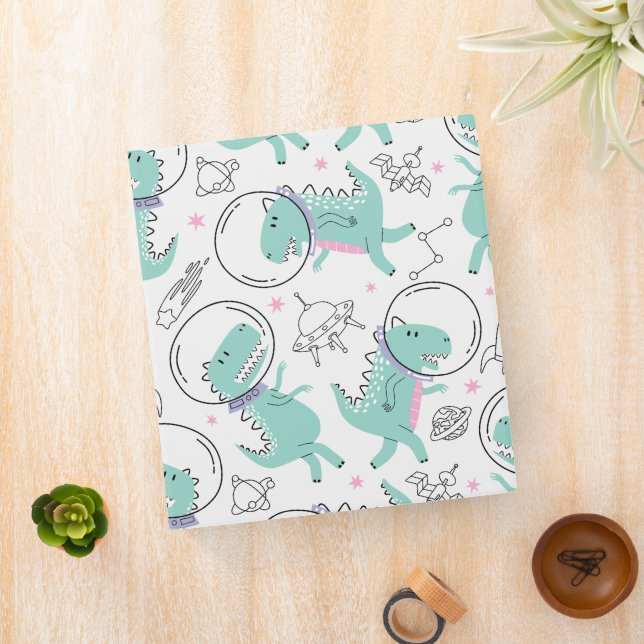 Space Dinosaurs, Cute Dinosaurs, Space Ship, Stars Binder (In Situ)