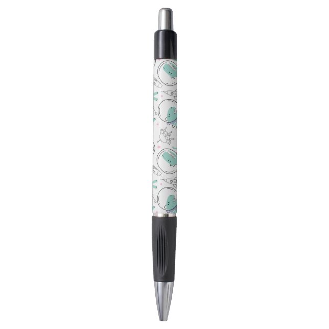 Space Dinosaurs, Cute Dinosaurs, Space Ship, Stars Pen (Front Vertical)