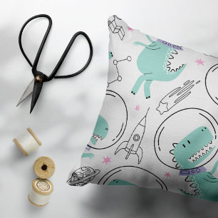 Space Dinosaurs, Cute Dinosaurs, Space Ship, Stars Pillowcase
