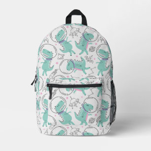 Space Dinosaurs, Cute Dinosaurs, Space Ship, Stars Printed Backpack