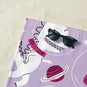 Space Dinosaurs, Cute Dinosaurs, Stars, Space Ship Beach Towel