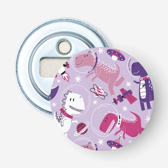 Space Dinosaurs, Cute Dinosaurs, Stars, Space Ship Bottle Opener (Front)