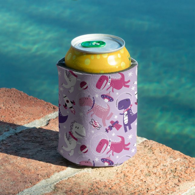 Space Dinosaurs, Cute Dinosaurs, Stars, Space Ship Can Cooler (In Situ Pool)