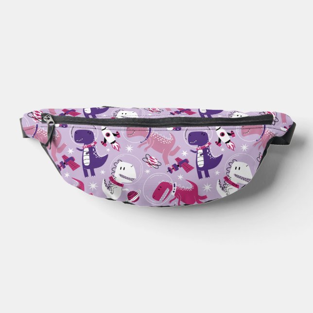Space Dinosaurs, Cute Dinosaurs, Stars, Space Ship Fanny Pack (Lay Down)