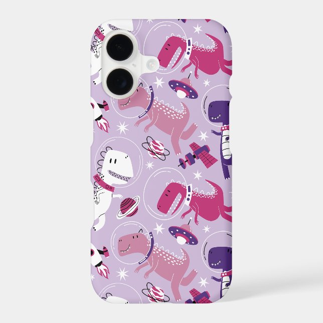 Space Dinosaurs, Cute Dinosaurs, Stars, Space Ship iPhone Case (Back)