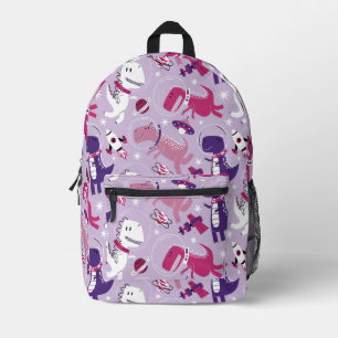 Space Dinosaurs, Cute Dinosaurs, Stars, Space Ship Printed Backpack