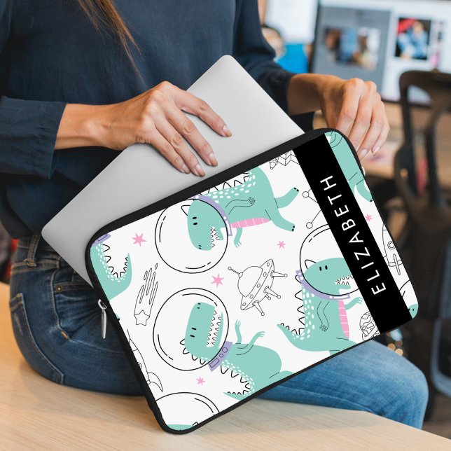 Space Dinosaurs, Cute Dinosaurs, Stars, Your Name Laptop Sleeve (Creator Uploaded)