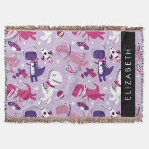 Space Dinosaurs, Cute Dinosaurs, Stars, Your Name Throw Blanket