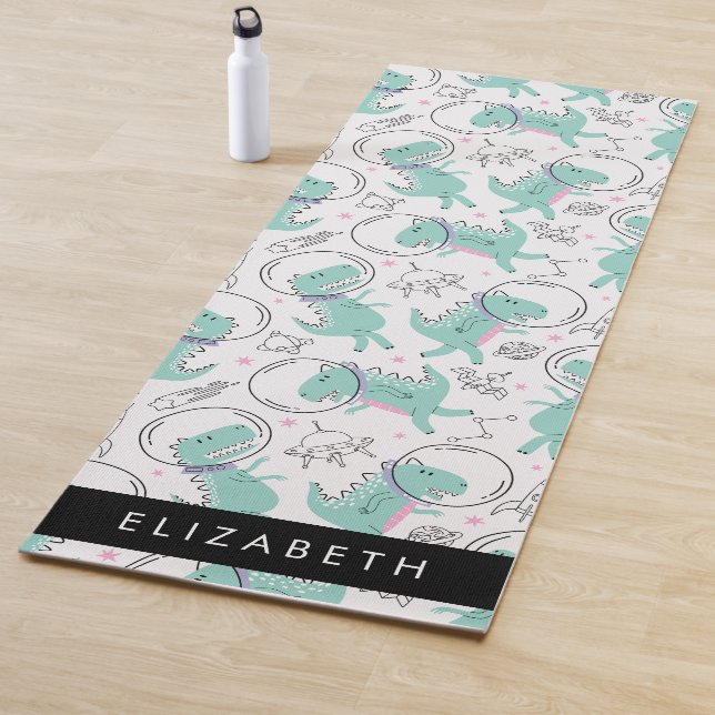 Space Dinosaurs, Cute Dinosaurs, Stars, Your Name Yoga Mat (In Situ)