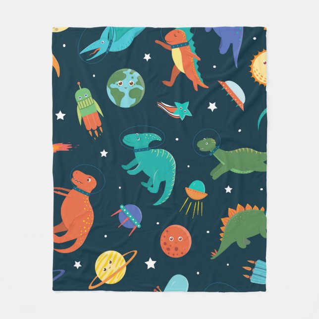 Space Dinosaurs Fleece Blanket (Front)