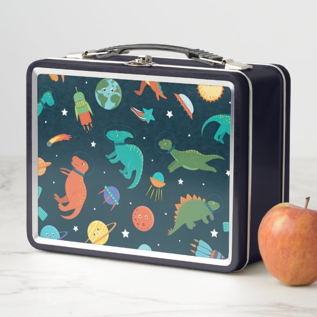 Space Dinosaurs Metal Lunch Box (In Situ)
