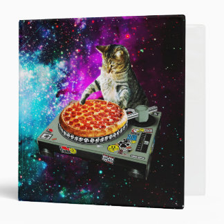 Space dj cat pizza binder