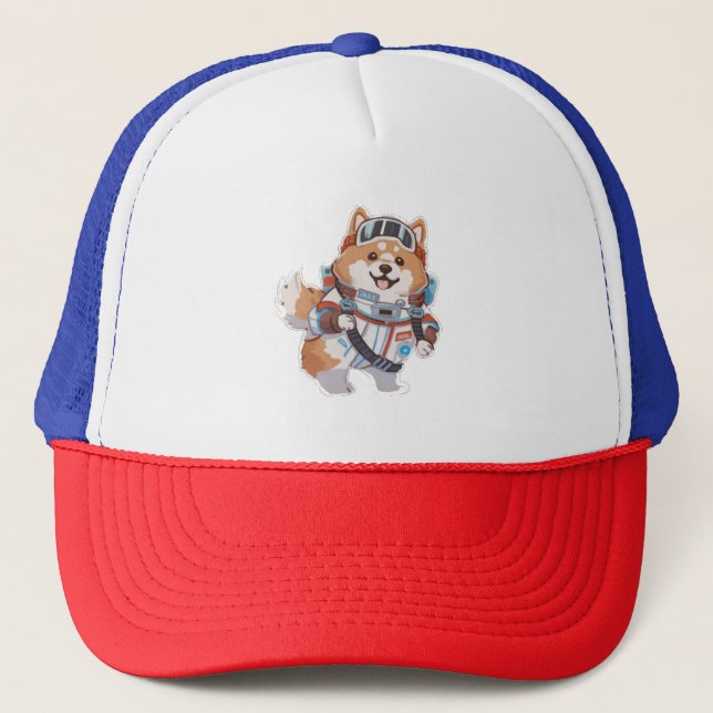 Space Dog in astro costume  Trucker Hat (Front)