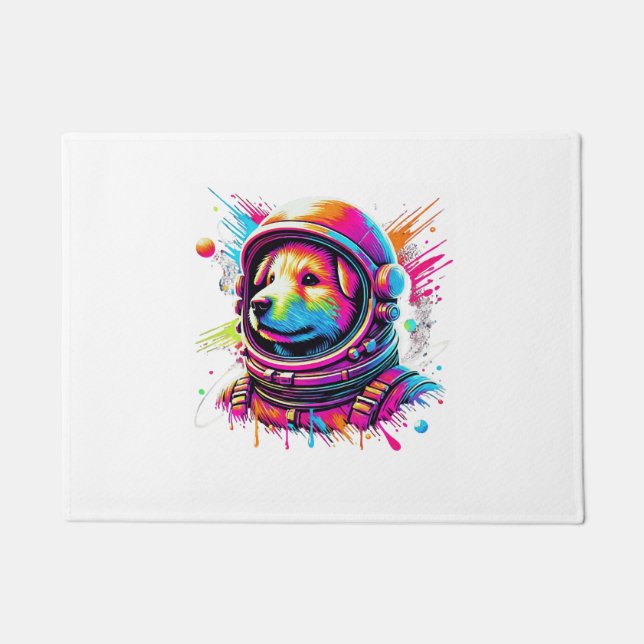 Space Dog Lover Design Doormat (Front)