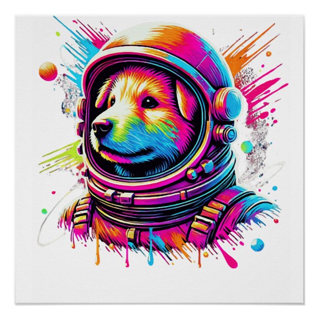 Space Dog Lover Design Poster (Front)
