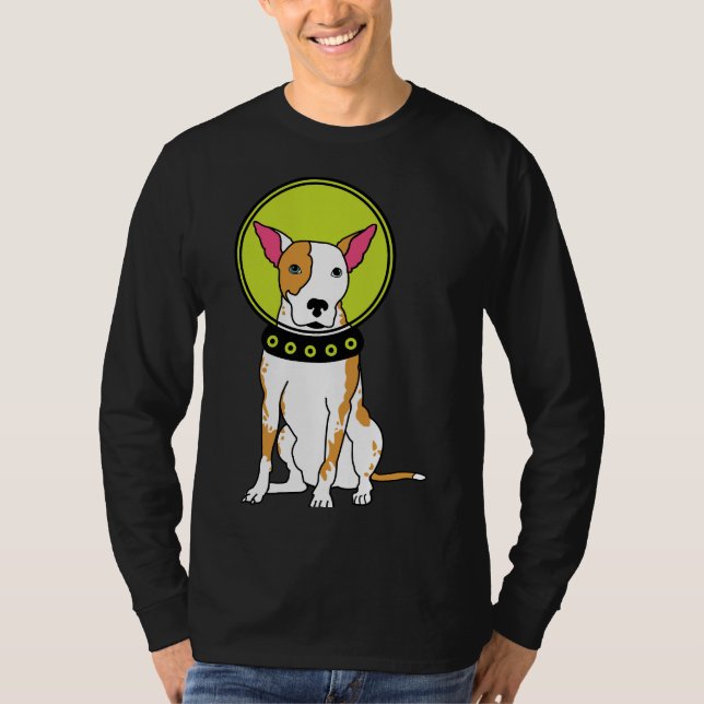 Space Dog Pit Bull Red T-Shirt (Front)