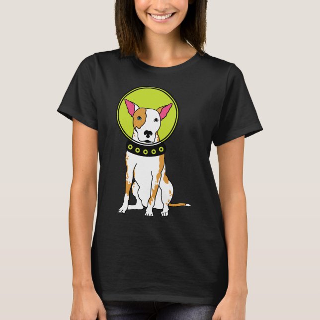 Space Dog Pit Bull Red T-Shirt (Front)