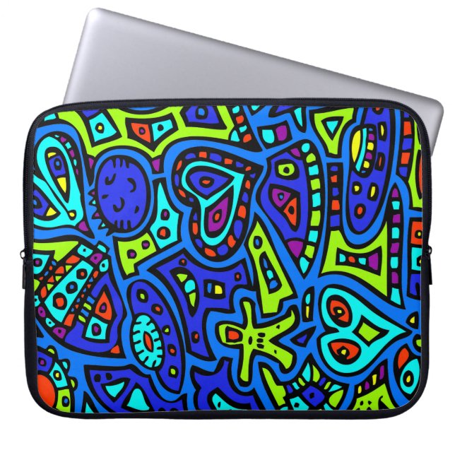 Space Doodle #1 Laptop Sleeve (Front)