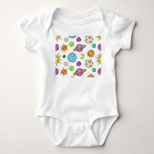 Space Doodles Cosmic Background Baby Bodysuit