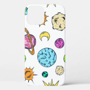 Space Doodles Cosmic Background iPhone 12 Case