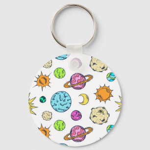 Space Doodles Cosmic Background Keychain
