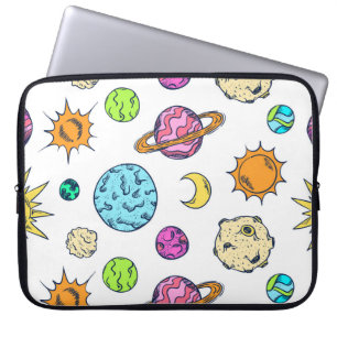 Space Doodles Cosmic Background Laptop Sleeve