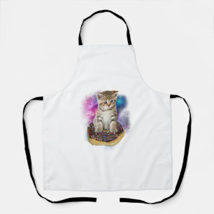 Space Doughnut Cat Shirt _ Flying Kitty Galaxy T S Apron