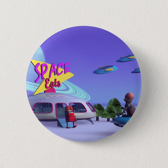 Space Eats Cafe Button (Front)