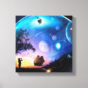 Space Exploration Artwork Voyager Spacecraft Canvas Print