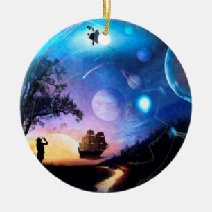 Space Exploration Artwork Voyager Spacecraft Ceramic Ornament