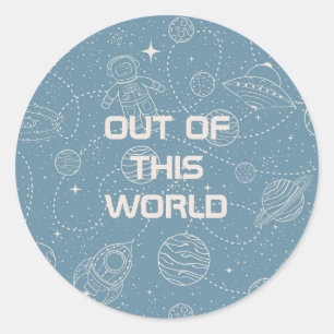 Space Exploration Galaxy Universe Star Personalize Classic Round Sticker