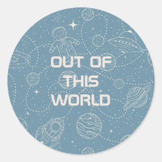 Space Exploration Galaxy Universe Star Personalize Classic Round Sticker