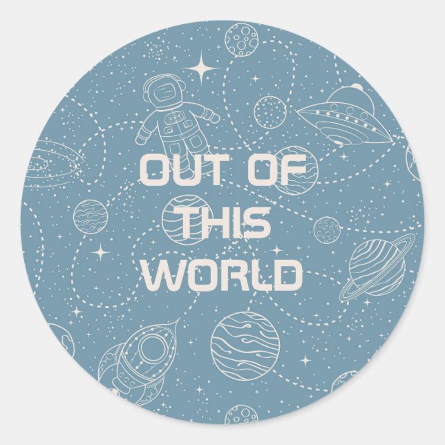 Space Exploration Galaxy Universe Star Personalize Classic Round Sticker (Front)