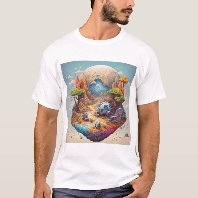 Space Exploration on an Unknown Planet T-Shirt (Front)