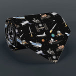 Space Exploration Pattern Tie<br><div class="desc">If you are a space enthusiast and you love space exploration here is a detailed vector space drawing/pattern for you. In this space drawing (pattern) you may find: - Apollo Spacecraft; - 2 different rockets including the legendary Saturn V; - Soviet Soyuz Spacecraft; - International Space Station; - Hubble Telescope;...</div>