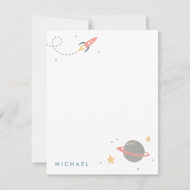Space Exploration Stationery Card (Front)