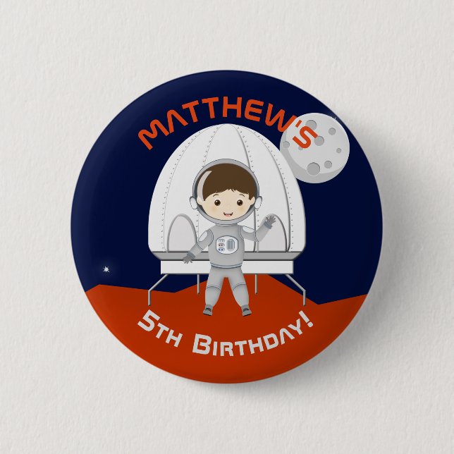 Space Explorer 2 Inch Round Button (Front)