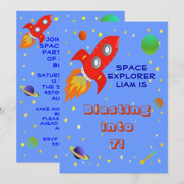 Space Explorer 5x7 Invitation (Front/Back)